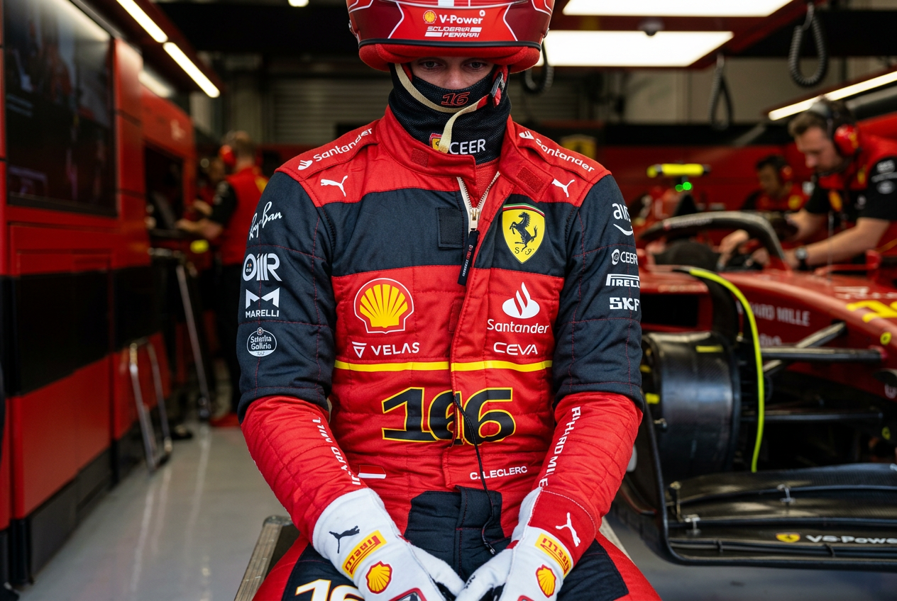 F1 racing suit featuring professional motorsport-inspired design, distinctive colors, and racing details.