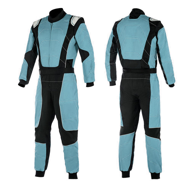 Black / Light Blue Race Suit For Go Kart Explicit Pro