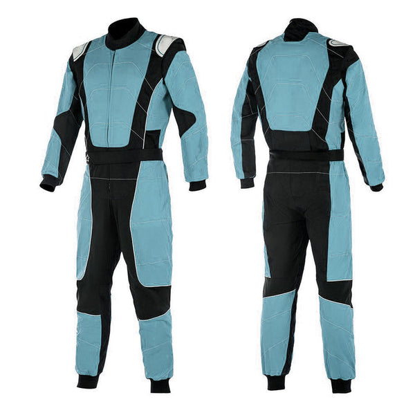 Black / Light Blue Race Suit For Go Kart Explicit Pro