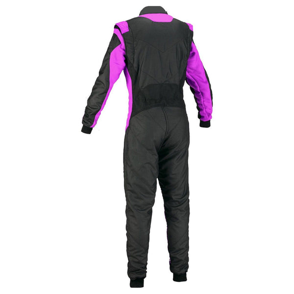 Karting Black & Orchid Cordura One Piece Racing Suit Explicit Pro