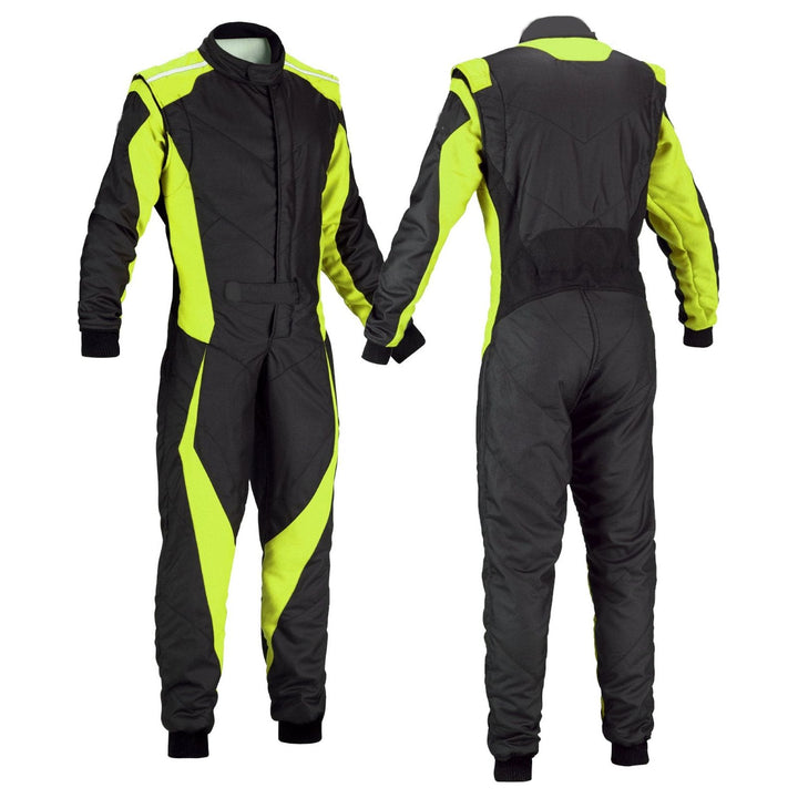 Go-Kart Race Cordura One Piece suit - Black / Green Explicit Pro