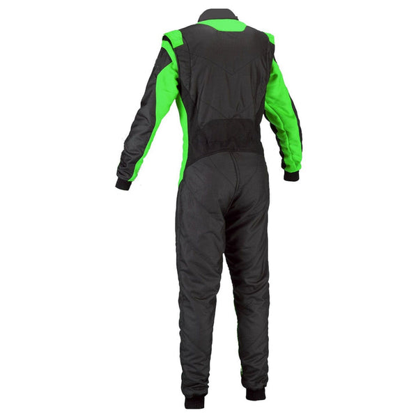 Kart Race Cordura One Piece suit - Black / Green Explicit Pro