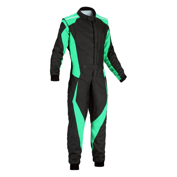 Kart Racing Cordura One Piece suit - Black / Green Explicit Pro