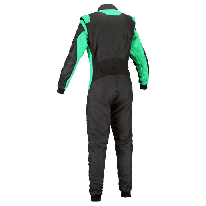 Kart Racing Cordura One Piece suit - Black / Green Explicit Pro