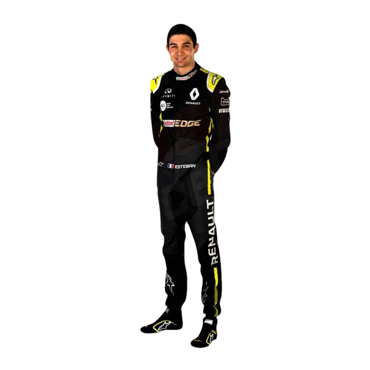 Esteban Ocon 2020 F1 racing suit – modern and performance-focused racewear design, appreciated by motorsport fans and collectors. Main image