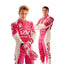 Front view of the 2025 Miami GP F1 costume worn by Liam Lawson and Isack Hadjar, showcasing turquoise-blue panels, black base, lightweight design, and precision sponsor placement.