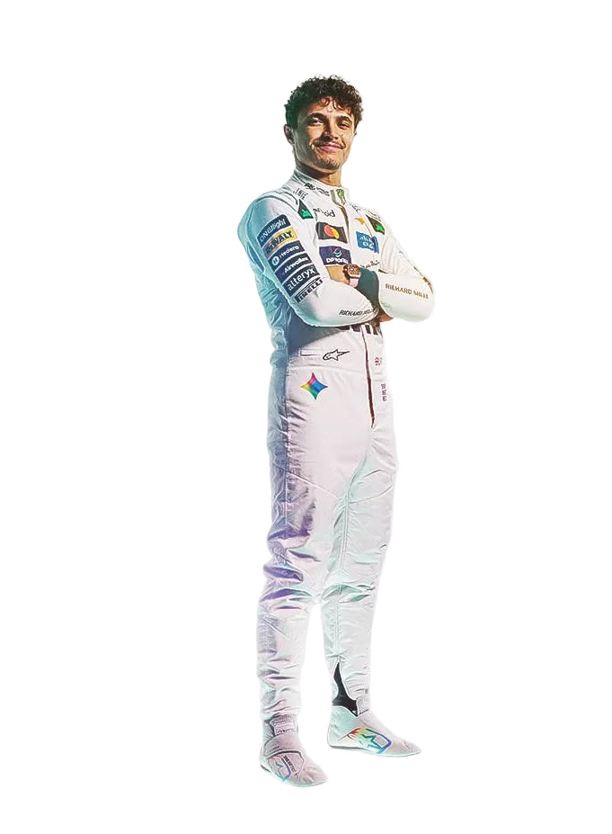 2026 Lando Norris & Oscar Piastri Special White Heritage British GP F1 Racing Suit - Explicit Pro