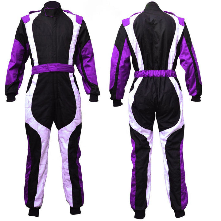 Black / White / Violet Go-Kart Car Driver Racing Costume Explicit Pro