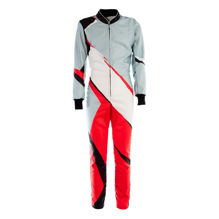 Go-Kart Car Racing Costume - White / Gray / Orange Explicit Pro