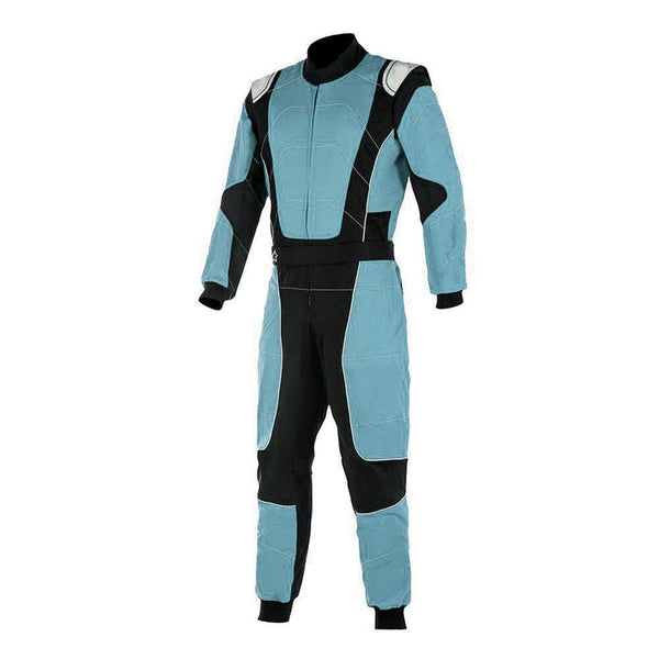Black / Light Blue Race Suit For Go Kart Explicit Pro