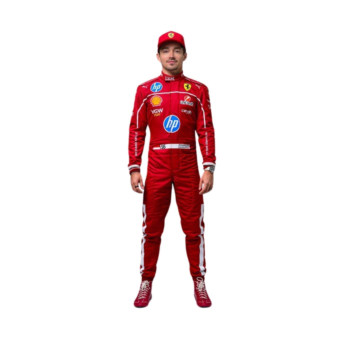 Charles Leclerc in action during the 2025 F1 season, wearing the red racing suit, showcasing his speed and skill on the track.

 Main image