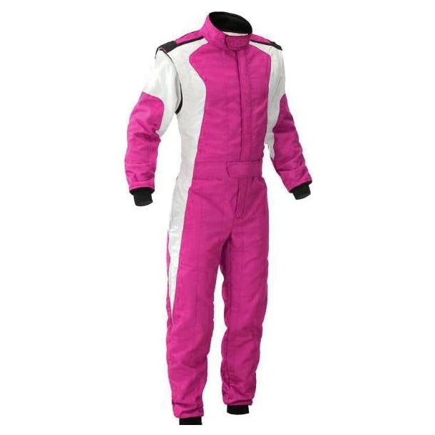 Pink and White Go-Kart Driver Racing Costume Explicit Pro
