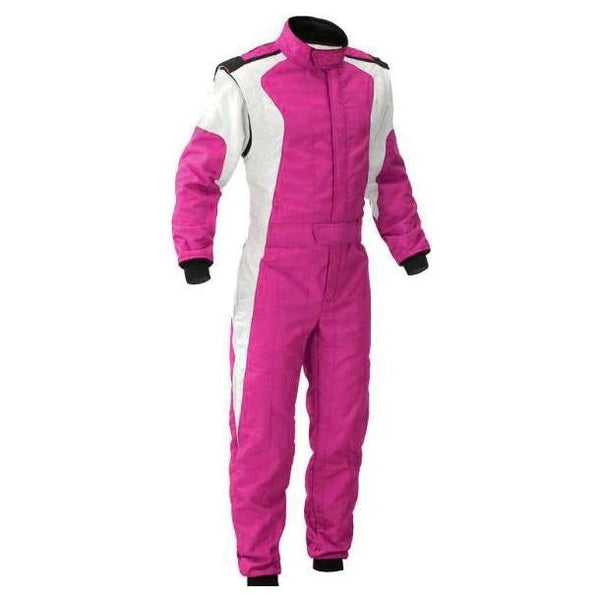 Pink and White Go-Kart Driver Racing Costume Explicit Pro