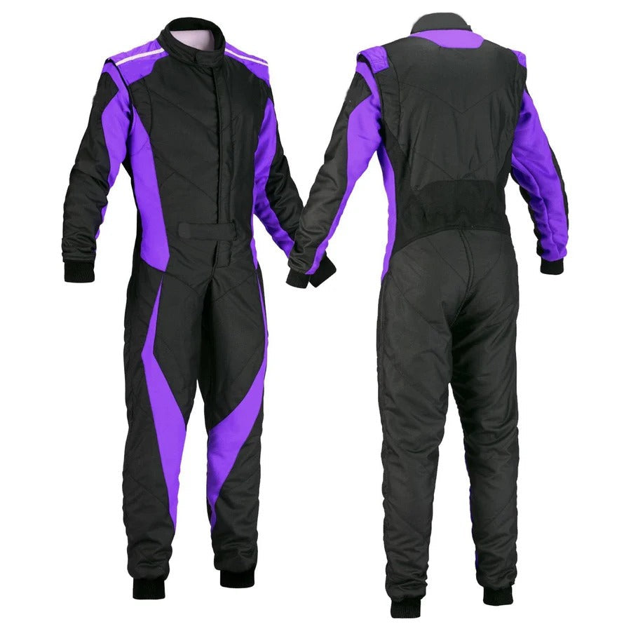 Black & Violet Custom Go Kart Racing Suit Explicit Pro