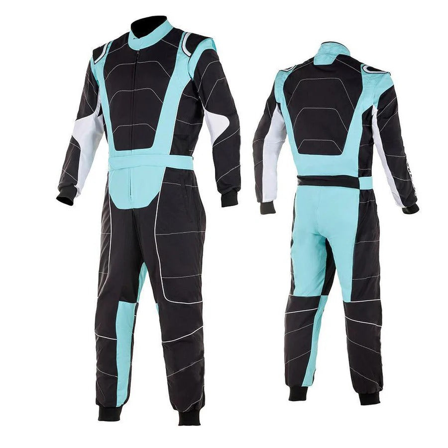 Karting Race Driver Suit - Black / Light Blue Explicit Pro