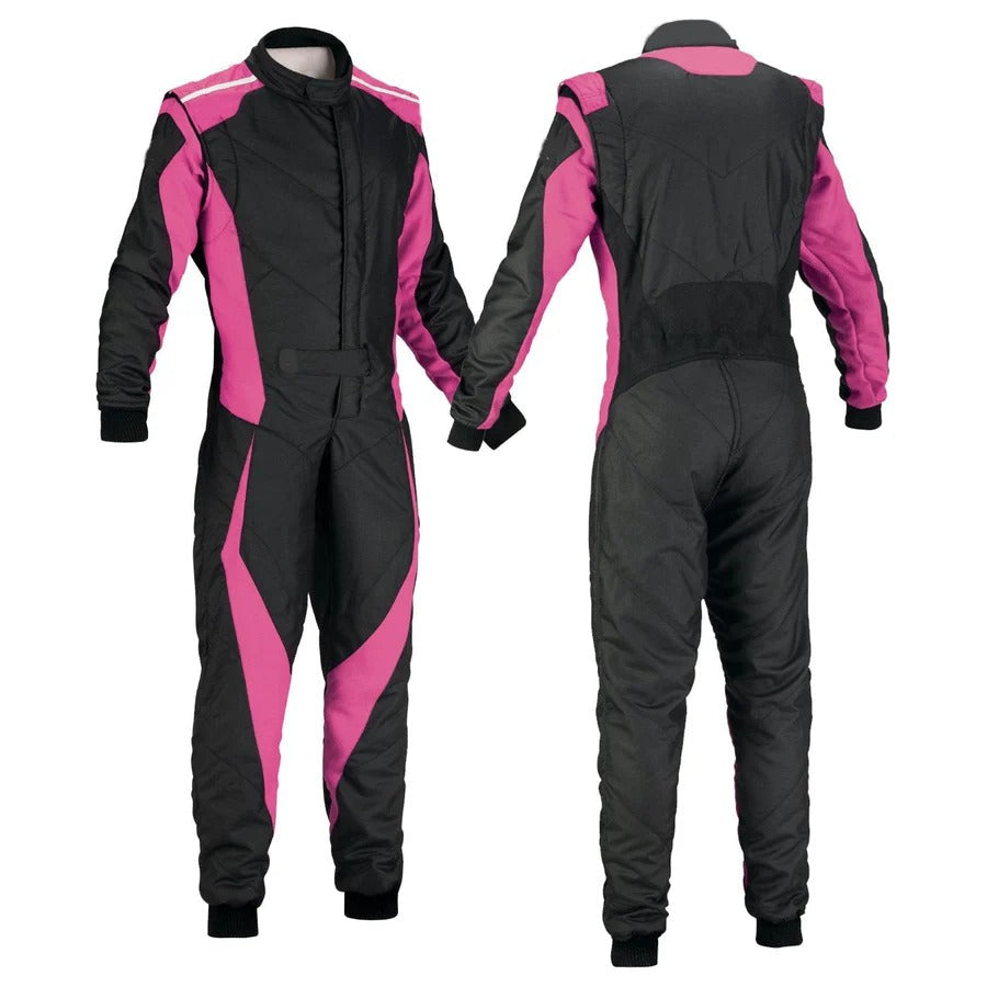 Plain Black & Pink Go Kart Racing Suit Explicit Pro
