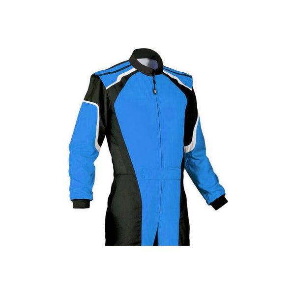 Plain Black & Blue Go Kart Racing Suit Explicit Pro