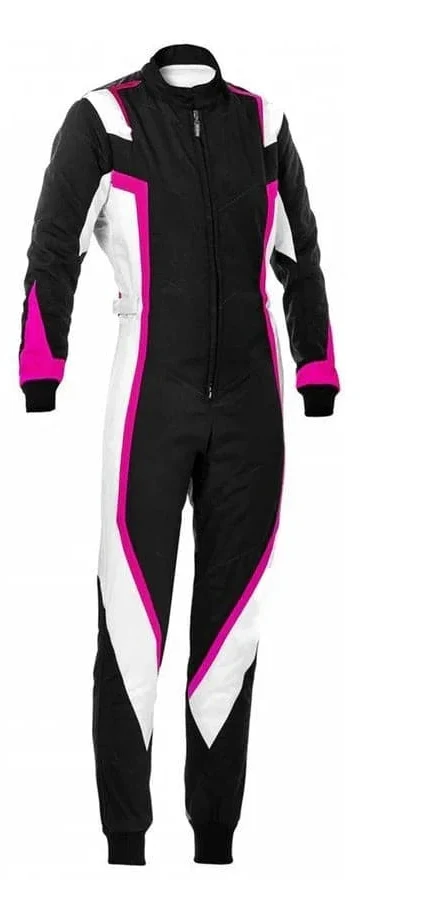 Black, White and Pink Go-Kart Driver Racing Costume Explicit Pro
