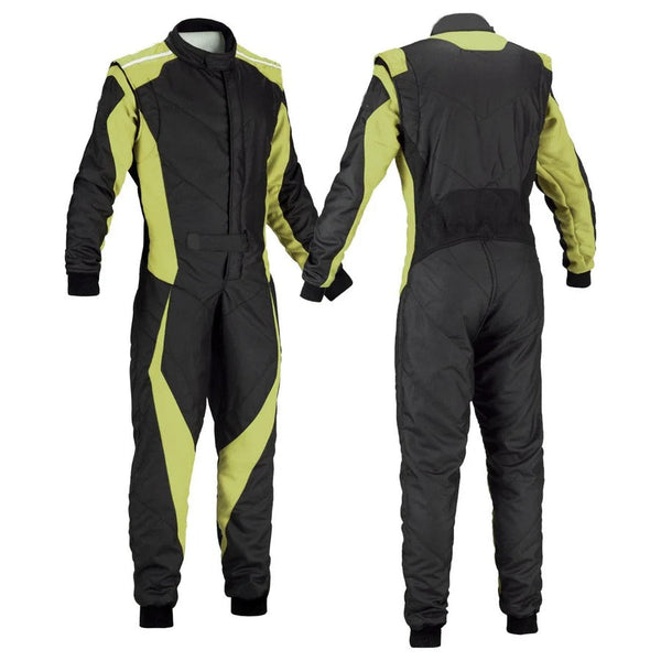 Black / Yellow Go-Kart Driver Racing Costume Explicit Pro