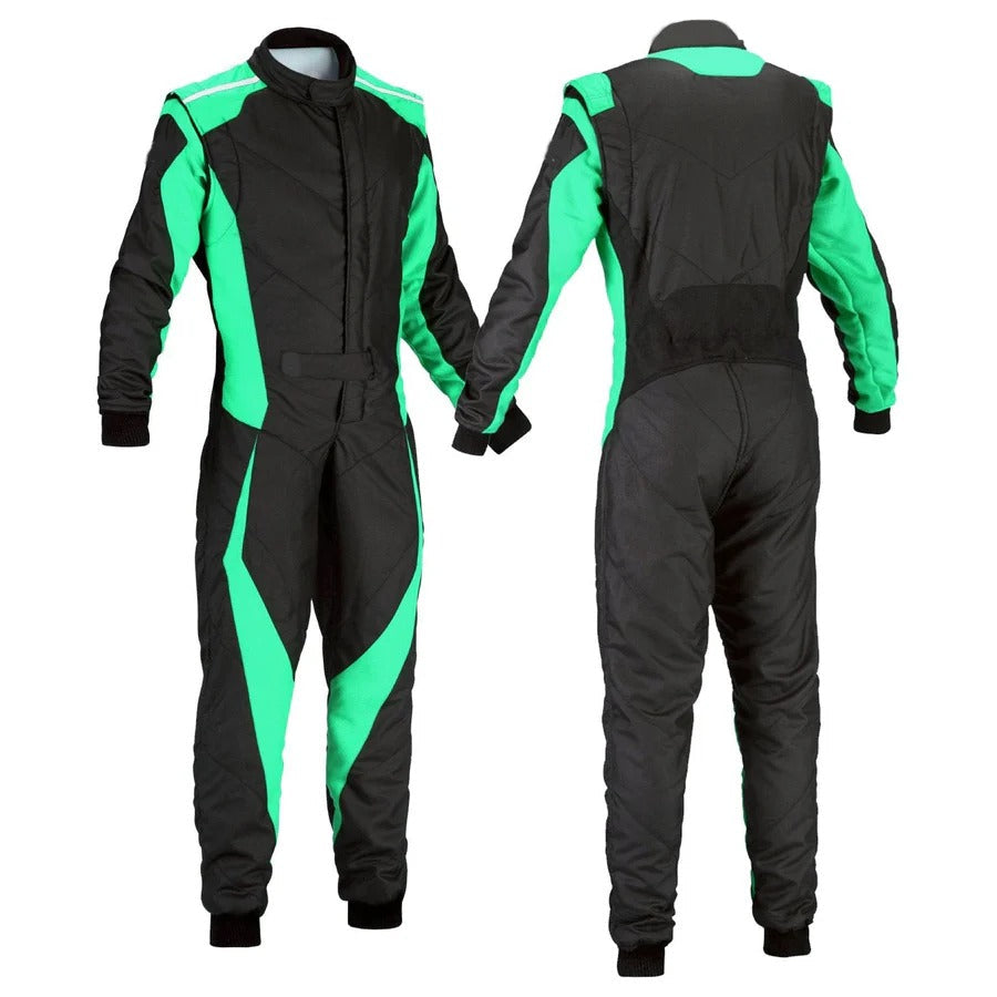 Black / Teal Go-Kart Car Racing Costume Explicit Pro