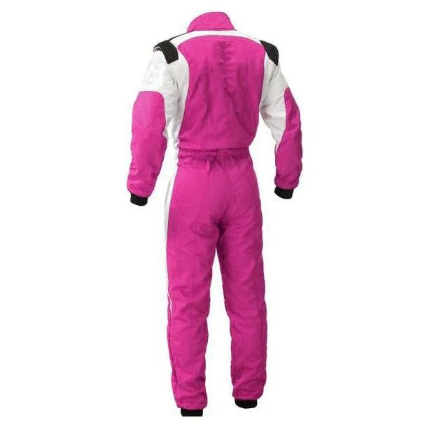 Pink and White Go-Kart Driver Racing Costume Explicit Pro