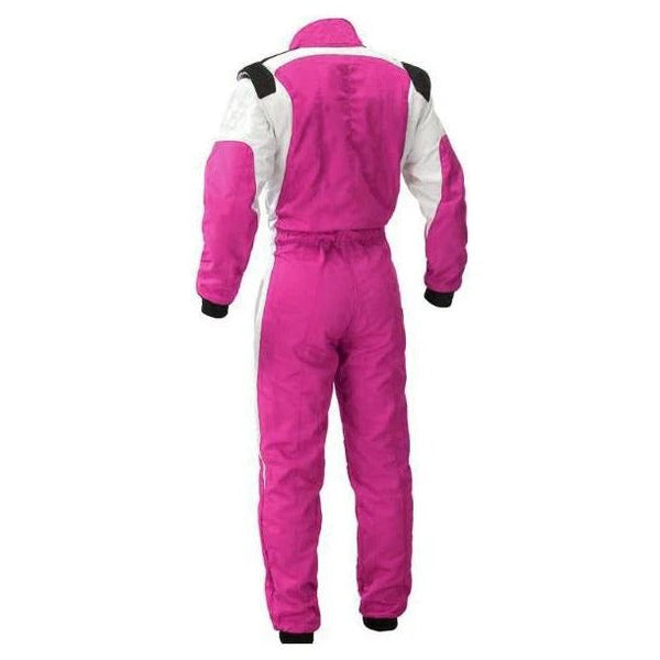 Pink and White Go-Kart Driver Racing Costume Explicit Pro