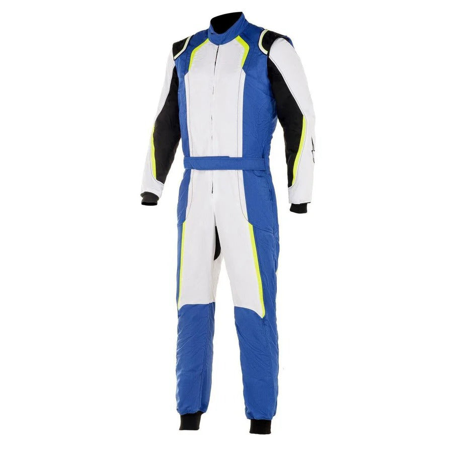 Karting Racing Driver Suit - White / Royal Blue Explicit Pro