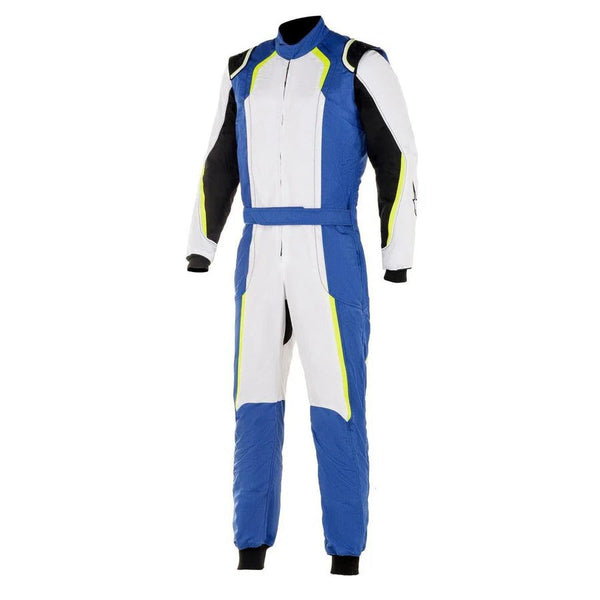 Karting Racing Driver Suit - White / Royal Blue Explicit Pro