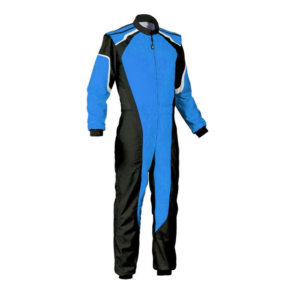 Plain Black & Blue Go Kart Racing Suit Explicit Pro