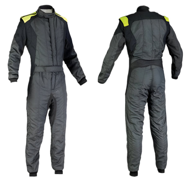 Karting Gray Cordura One Piece Race Suit Explicit Pro