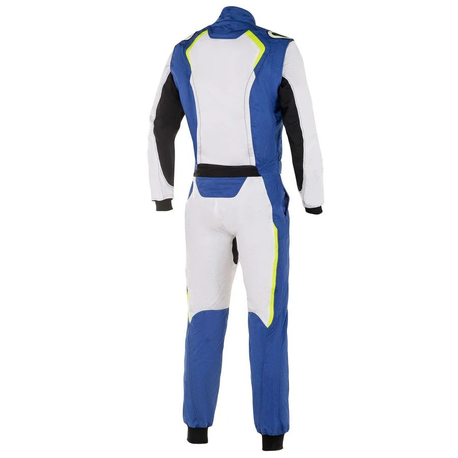 Karting Racing Driver Suit - White / Royal Blue Explicit Pro