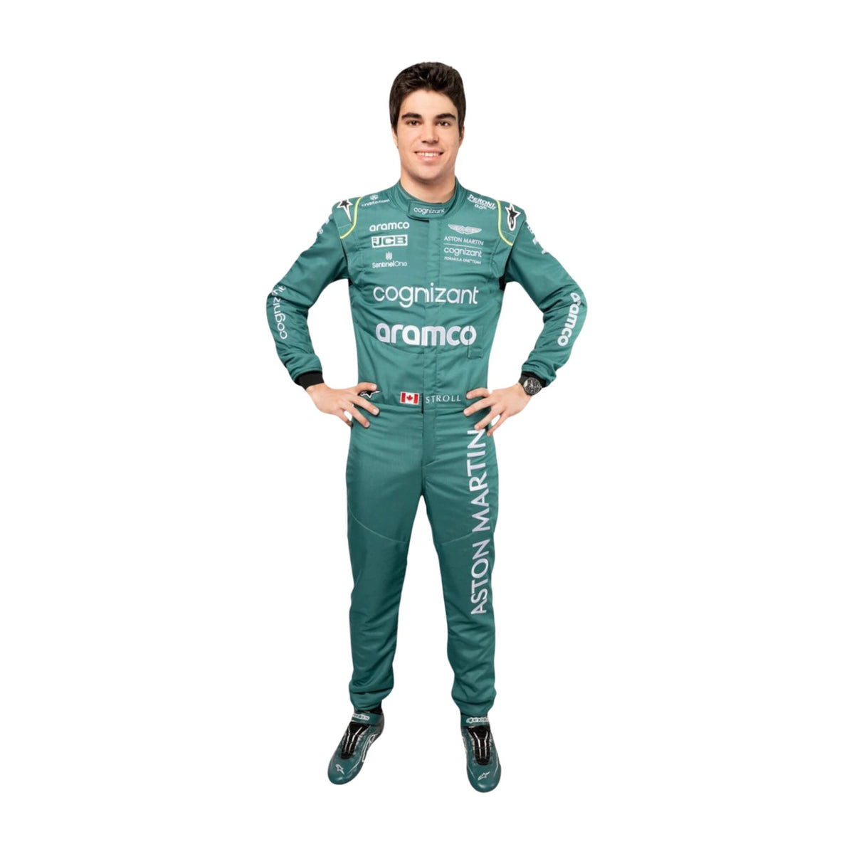 High-resolution image of Lance Stroll 2022 Canadian GP F1 suit – signature dark green design for collectors and F1 fans Main image
