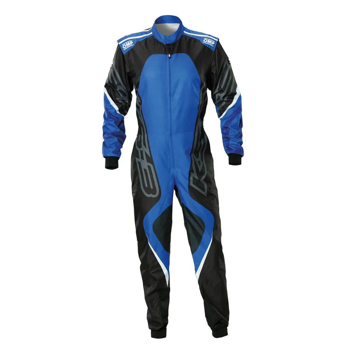 Black and blue racing suit with branding OMP Blue Kart Suit KS-3X ART Style 1 Youth Explicit Pro Main image