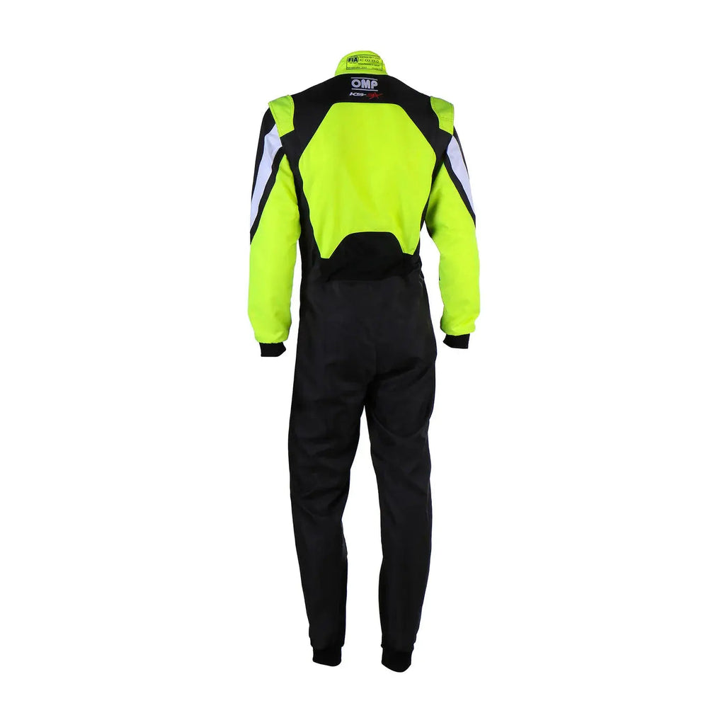 Fluorescent yellow and black karting suit OMP Kart Suit KS-3X - FIA 88770 Explicit Pro