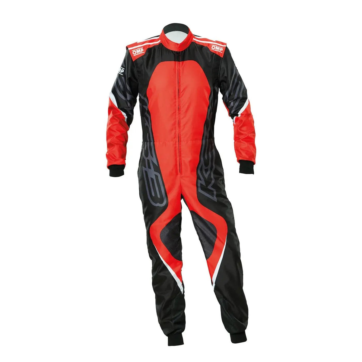 Front view of OMP Red Kart Suit KS-3X ART Style 1 Youth Main image