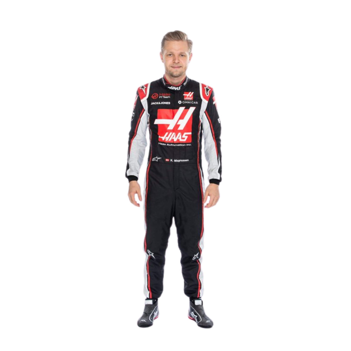 Kevin Magnussen 2020 F1 suit – front view highlighting the clean, sharp design  Main image