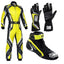 Yellow OMP Kart Racing Suit, Racing Gloves & Racing Shoes - Explicit Pro