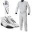 White Kart Racing Suit, Racing Gloves & Racing Shoes - Explicit Pro